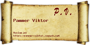 Pammer Viktor névjegykártya